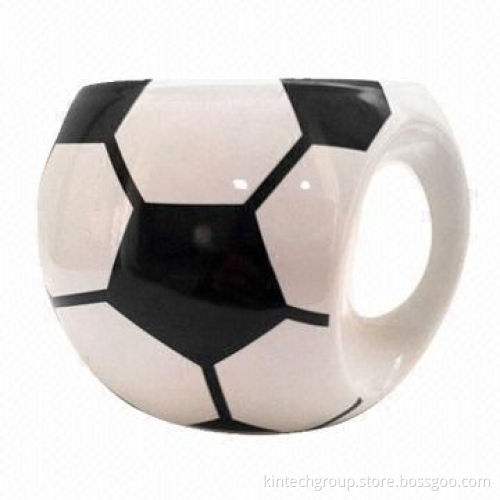 Soccer ball-shaped ceramic mugs, made of ceramic